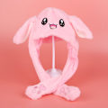 Miniatyrbild 1 av 8: Plush och varm kaninmössa med LED-ljus, hoppande möss No Light Pink Rabbit Hat