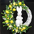 Miniatyrbilde 1 av 2: 2D Påskekrans Dørdekorasjon Sommerfugl Egg Sesongbasert Vårfest Girland Ornament Rekvisitter Yellow Rabbit