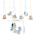 Pikkukuva 5 / 5: Bluey syntymäpäiväjuhlan lippukyltit, kakkukoristeet, ilmapallot, syntymäpäiväkoristeet