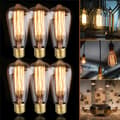 6x E27 60W Edison Glødelampe 220V ST64 Retro 64mm x 140mm-XF36-