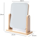 Miniatyrbilde 2 av 5: 360 graders roterende sminkespeil for bordplate med stativ, klart tre