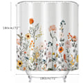 Miniatyrbilde 5 av 5: Dusjforheng, stoff dusjforheng foret blomstret hvit Sho-XF3-
