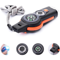 Miniatyrbild 1 av 6: Utomhus Multifunktionell 7-i-1 Visselpipa med LED-Ljus Termometer Kompass-XF3-
