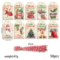 Julklappsetiketter med snöre, Kraftpapper Hänglappar för presenter och träddekoration, 50 st 7