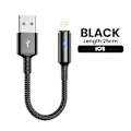 Pikkukuva 1 / 7: 0,25m Lyhyt USB-latauskaapeli Datakaapeli Tyyppi-C Micro IOS iPhone 13 12 iPad 3A Pikalataus Puhelinkaapeli Power Bank Datakaapeli IOS Musta iOS black iOS black 0.25m