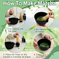 Miniatyrbillede 3 af 6: Keramisk tesæt, inklusive matcha-skål, matcha-vispeholder og matchavisp, 5-delt sæt sort-XF6- black