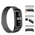Miniatyrbild 3 av 6: SKALO Milanese Loop för Fitbit Charge 3/4 - Flera färger gold 49
