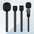 Pikkukuva 4 / 5: Mikrofonin haastattelukahva DJI Mic / Moma / Rode Wireless Go / Relacart -mikrofoneille (musta)-XF3-