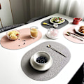 Pikkukuva 2 / 4: 4 kpl 43,5*30cm Siniset soikeat tabletit synteettistä nahkaa -XM4-