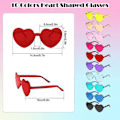 Miniatyrbillede 2 af 5: Hjertebriller 10 stk. Rammeløse Hjerte Solbriller Kærlighed Hjerteformede briller Transparente Farvede Hjertebriller Multipack Mode Funky Eyewear Fo