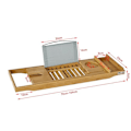 Miniatyrbilde 3 av 7: SoBuy Badekarhylle Massiv bambus Lengdejusterbar FRG207-N-XF2- 3000
