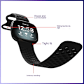 Miniatyrbillede 4 af 5: Sport silikone armbånd med TPU Hollow Design til Fitbit Versa 3 og Sense Smartwatches sort black large size
