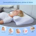 Miniatyrbilde 4 av 5: Viskoelastisk skum nakkepute, ergonomisk kontur 2-i-1 nakkesmerte ortopedisk pute, konturstøttepute, 1 stk hvit white No,