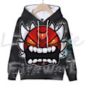 Miniatyrbilde 1 av 5: Angry Geometry Dash hettegensere for barn, tegneseriespill-sweatshirts for barn, 3D-print hettegenser, gensere for jenter og gutter Gold 110