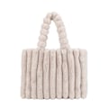 Miniatyrbillede 10 af 10: Bløde Plys Håndtasker Kunstig Pels Ensfarvede Shoppervasker BEIGE Beige