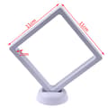 Square 3D Floating Jewelry Coin Display Frame Holder Box Case w White-FF- White 11*11*2cm