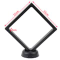 Square 3D Floating Jewelry Coin Display Frame Holder Box Case w Black-FF- Black 11*11*2cm