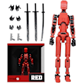 Miniatyrbillede 1 af 5: T13 Actionfigur, Titan 13 3D-trykt Actionfigur, Lucky 13 Actionfigur, Nova 13 Actionfigur Dummy 13 Actionfigur Red