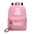 Sort Pink Rygsæk med USB-opladning, Skoletaske til Studerende D