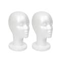 TG Vit skumdockahuvuddisplay, frigolithuvud för peruk (2-pack)-FF-