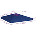 Miniatyrbild 6 av 6: vidaXL Paviljongtak 310 g/m² 3x3 m blått blue 3600