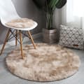 Myk Område Matte Fluffig Rund Matte Shaggy Sirkulær Matte For Soverom Stue Hjeminnredning Kamel Kamel Camel 120cm