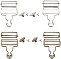 (Silver, Bronze) 4 Pieces Overall Buckles, Metal Suspender Buckles, Metal Buckles with Rectangular Shape-FF-