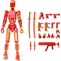 Miniatyrbillede 1 af 5: T13 Actionfigur, Titan 13 3D-trykt Actionfigur, Lucky 13 Actionfigur, Nova 13 Actionfigur Dummy 13 Actionfigur Redgold