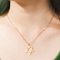 Pikkukuva 2 / 5: Klassinen yksinkertainen Heartagram-tähti sydänriipus ruostumattomasta teräksestä Silver