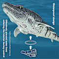 Pikkukuva 4 / 5: Kauko-ohjattava Mosasaurus vesilelu lapsille RC-vene dinosaurus 1:18 korkea simulaatio dinot valoilla ja vesisuihkulla - kylpy- ja uintilelu-XF10- orange