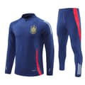 2425 Ny halv lynlås fodboldtræningstøj efterår vinter sæt til voksne og børn Spanien/kongeblå Spanien/kongeblå-FF- Spain/royal blue XL