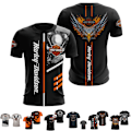 Miniatyrbilde 4 av 5: HarleyDavidson Motorsykkel Herre Sommer Casual Korthjermet T-skjorte C C C XL