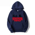 Stranger Things Tryckt Pullover Hoodie med Fleecejacka - Marinblå - Storlek 2XL Marinblå-FF- Navy Blue 2XL