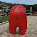 Miniatyrbillede 1 af 5: Halloween Oppustelig Among Us Kostume Til Børn Voksne Blow Up Suit Sjov Cosplay Astronaut Disfraz Gonflable Sus Crewmate Gave Red Kids 100 to 155cm