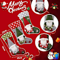 Miniatyrbild 5 av 5: Julstrumpor 3-pack 19 tum 3D-tomtar Santa Jul