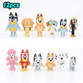 Pikkukuva 3 / 6: 8-12 kpl Bluey Bingo Hahmot Leikkikalut Perhe Kawaii Liikkuvat Niveloidut Actionhahmo Leikkikalut Sarjakuvahahmo Bluey Ystävät Pvc Malli Nuken Uudelle Vuodell 8pcs-A