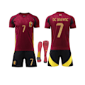 Pikkukuva 1 / 2: 2425 kauden Belgian kotipaita punainen nro 7 De Bruyne jalkapalloaiheinen pelipaitasetti aikuisille ja lapsille, koko nro 7 De Bruyne No. 7 De Bruyne XL(180-190CM)