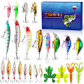 Miniatyrbild 1 av 2: Jul 2024 Fiske Adventskalender - Fiskebeten Set, Fiskeutrustning för Vuxna Män Pojkar, Fisketillbehör (24st)