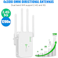 Miniatyrbilde 3 av 8: WiFi-repeater 1200 Mbps, WiFi-signalforsterker Dual Band 2,4 GHz og 5 GHz WiFi-nettverksforlenger med lang rekkevidde