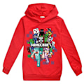 Pikkukuva 1 / 3: Lasten Minecraft Hyppypuku Hupullinen Paita Pitkähihainen Pullover Toppi Punainen 120cm red
