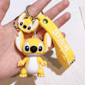 Miniatyrbillede 1 af 3: Lilo & Stitch nøglering 3D-figur til børn - sød pung, rygsæk, taske og bilophængsdekoration F