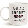 Miniatyrbild 2 av 2: Rolig pappa-kaffemugg för fars dag, världens bästa (jag menar pappa) - perfekt julklapp och present till pappa, pappa, pappa - porslinskopp Greatest Father