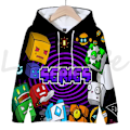 Miniatyrbillede 1 af 5: Angry Geometry Dash Hættetrøjer til børn, Tegneserie Spil Sweatshirts til børn, 3D Print Hættetrøje, Pullovers til piger og drenge Rød Red 150