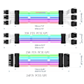 Miniatyrbild 10 av 11: PC-chassi - PSU-förlängning RGB-kabel 24Pin PCI-E GPU 8PinX2, 8PinX3 Neon-Color Line ARGB Streamer - Transfer Adapter 5V3Pin Svart Black 2x8p
