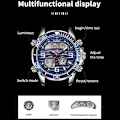 Miniatyrbillede 4 af 7: 2023 Top Brand Luksus Digitale Herreur Top Luksus Sport Quartz Armbåndsur Til Mænd All Steel Militær Vandtæt Ur + Æske silver black