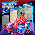 Pikkukuva 4 / 6: Spiderman-kaukosäädöllä ohjattava auto RC-autot lelut, ladattava stunt-RC-auto 360 asteen kierteillä 4WD-pyörävalot