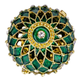 Miniatyrbild 2 av 3: danila-souvenirs Skulpturerat Fabergé-ägg - smyckeskrin 7,5 cm, grön