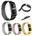 Miniatyrbillede 1 af 6: SKALO Milanese Loop rem til Fitbit Charge 3/4 - Flere farver silver 49