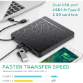 Miniatyrbillede 3 af 5: Ekstern CD DVD-enhed til Windows 11 10 Laptop, USB 3.0 og Type-C Bærbar CD DVD +/-RW ROM-enhed B