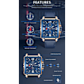 Miniatyrbild 6 av 6: Klockor för män Vattentät Läder Quartz Armbandsur Luminous Chronograph Datum Kalender Herrklocka